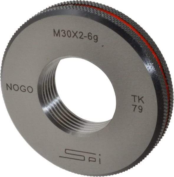 SPI - M30x2 No Go Single Ring Thread Gage - Class 6G, Oil Hardened Nonshrinking Steel (OHNS), NPL Traceability Certification Included - Americas Industrial Supply