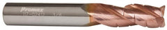 ProMax - 5/8" Diam, 1-1/4" LOC, 3 Flute Solid Carbide Roughing & Finishing Corner Radius End Mill - TiCN Finish, 3-1/2" OAL, 5/8" Shank Diam, Weldon Shank, 35° Helix, Centercutting - Americas Industrial Supply