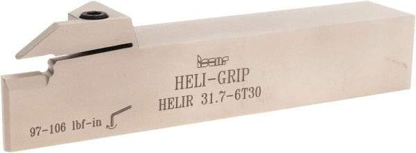 Iscar - External Thread, 0.236" Min Groove Width, 7" OAL, Right Hand Indexable Grooving Cutoff Toolholder - 0.205 Seat Size, 1-1/4" Shank Height x 1-1/4" Shank Width, DG../GRIP/HGN 300. Insert Style, HELI Toolholder Style, Series Heli-Grip - Americas Industrial Supply