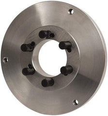 Buck Chuck Company - Adapter Back Plate for 12" Diam Self Centering Lathe Chucks - D1-6 Mount, 2" Through Hole Diam, 10.221mm ID, 12.6" OD, 0.989" Flange Height, Steel - Americas Industrial Supply