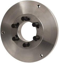 Buck Chuck Company - Adapter Back Plate for 12" Diam Self Centering Lathe Chucks - D1-8 Mount, 2" Through Hole Diam, 10.221mm ID, 12.6" OD, 0.989" Flange Height, Steel - Americas Industrial Supply