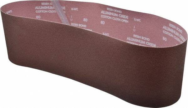 Norton - 6" Wide x 48" OAL, 80 Grit, Aluminum Oxide Abrasive Belt - Aluminum Oxide, Medium, Coated - Americas Industrial Supply