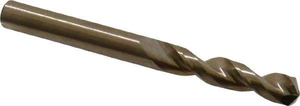 Cleveland - 0.257" 135° Parabolic Flute Cobalt Screw Machine Drill Bit - Oxide/Gold Finish, Right Hand Cut, 1-7/16" Flute Length, 2-5/8" OAL, Split Point, Straight Shank - Americas Industrial Supply