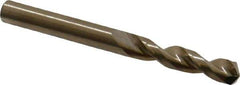 Cleveland - 0.257" 135° Parabolic Flute Cobalt Screw Machine Drill Bit - Oxide/Gold Finish, Right Hand Cut, 1-7/16" Flute Length, 2-5/8" OAL, Split Point, Straight Shank - Americas Industrial Supply