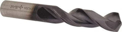 Cleveland - 21/32" 135° Parabolic Flute Cobalt Screw Machine Drill Bit - TiAlN Finish, Right Hand Cut, 2-7/8" Flute Length, 4-1/2" OAL, Split Point, Straight Shank - Americas Industrial Supply