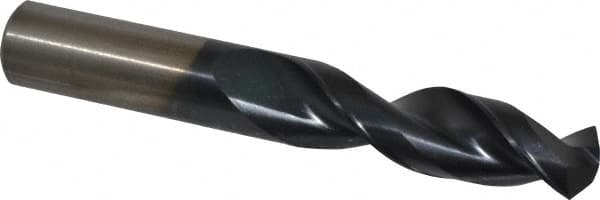 Cleveland - 11/16" 135° Parabolic Flute Cobalt Screw Machine Drill Bit - TiAlN Finish, Right Hand Cut, 2-7/8" Flute Length, 4-5/8" OAL, Split Point, Straight Shank - Americas Industrial Supply