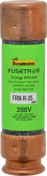 Cooper Bussmann - 125 VDC, 250 VAC, 35 Amp, Time Delay General Purpose Fuse - Fuse Holder Mount, 76.2mm OAL, 20 at DC, 200 (RMS) kA Rating, 13/16" Diam - Americas Industrial Supply