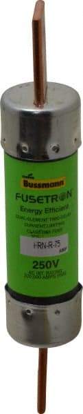 Cooper Bussmann - 250 VAC, 75 Amp, Time Delay General Purpose Fuse - Bolt-on Mount, 5-7/8" OAL, 20 at DC, 200 (RMS) kA Rating, 1-1/16" Diam - Americas Industrial Supply