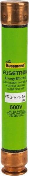 Cooper Bussmann - 300 VDC, 600 VAC, 1.25 Amp, Time Delay General Purpose Fuse - Fuse Holder Mount, 127mm OAL, 20 at DC, 200 (RMS) kA Rating, 13/16" Diam - Americas Industrial Supply