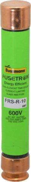 Cooper Bussmann - 300 VDC, 600 VAC, 10 Amp, Time Delay General Purpose Fuse - Fuse Holder Mount, 127mm OAL, 20 at DC, 200 (RMS) kA Rating, 13/16" Diam - Americas Industrial Supply