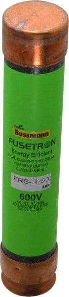 Cooper Bussmann - 250 VDC, 600 VAC, 50 Amp, Time Delay General Purpose Fuse - Fuse Holder Mount, 5-1/2" OAL, 20 at DC, 200 (RMS) kA Rating, 1-1/16" Diam - Americas Industrial Supply