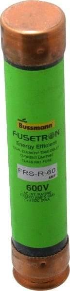 Cooper Bussmann - 250 VDC, 600 VAC, 60 Amp, Time Delay General Purpose Fuse - Fuse Holder Mount, 5-1/2" OAL, 20 at DC, 200 (RMS) kA Rating, 1-1/16" Diam - Americas Industrial Supply