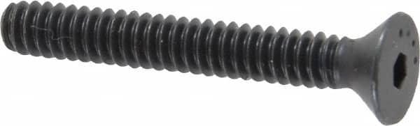 Camcar - #6-32 UNC Hex Socket Drive, 82° Flat Screw - Alloy Steel, Black Oxide Finish, Fully Threaded, 1" OAL - Americas Industrial Supply