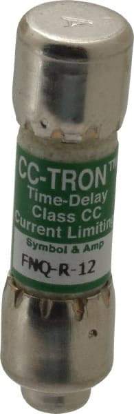 Cooper Bussmann - 300 VDC, 600 VAC, 12 Amp, Time Delay General Purpose Fuse - Fuse Holder Mount, 1-1/2" OAL, 200 at AC (RMS) kA Rating, 13/32" Diam - Americas Industrial Supply