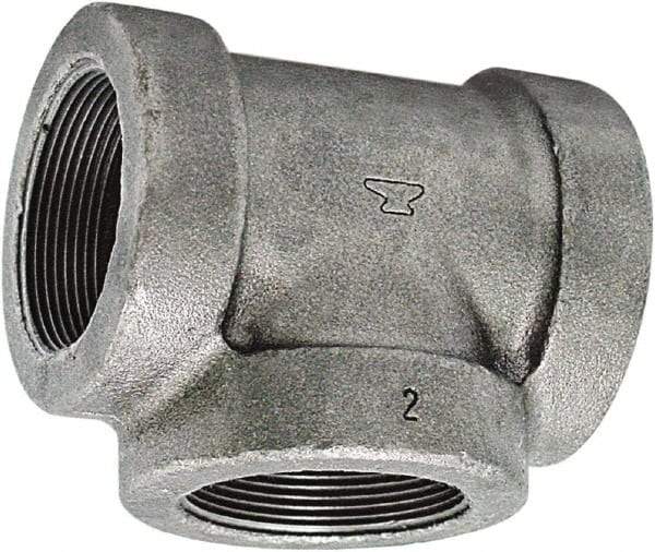 Made in USA - Size 1/2", Class 125, Cast Iron Black Pipe Tee - 175 psi, FPT End Connection - Americas Industrial Supply