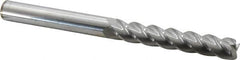 Accupro - 1/2", 4 Flute, Single End, Solid Carbide, 0.03" Corner Radius End Mill - 6" OAL, 40° Helix, Right Hand Flute, 3" LOC, Right Hand Cut - Americas Industrial Supply