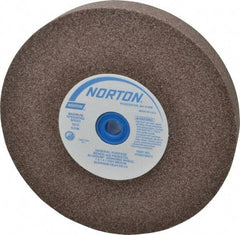 Norton - 60/80 Grit Aluminum Oxide Bench & Pedestal Grinding Wheel - 7" Diam x 1" Hole x 1" Thick, 3600 Max RPM, Medium Grade - Americas Industrial Supply