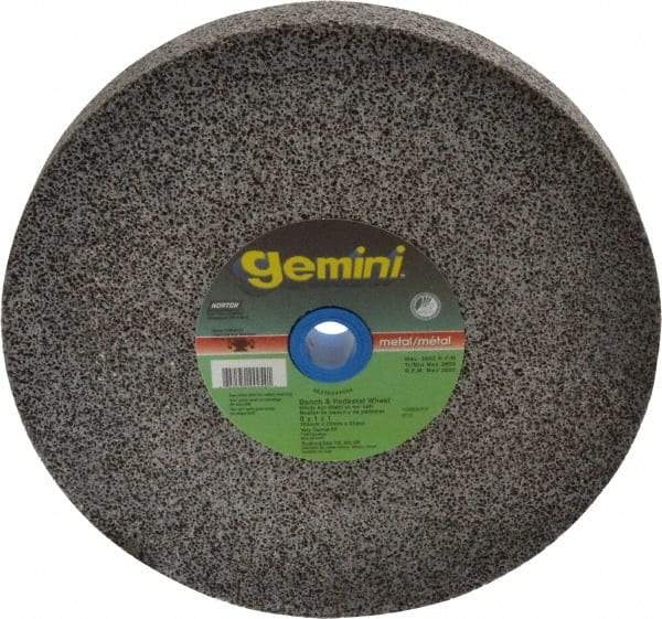 Norton - 24 Grit Aluminum Oxide Bench & Pedestal Grinding Wheel - 8" Diam x 1" Hole x 1" Thick, 3600 Max RPM, Very Coarse Grade - Americas Industrial Supply