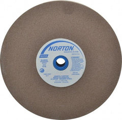 Norton - 100 Grit Aluminum Oxide Bench & Pedestal Grinding Wheel - 8" Diam x 1" Hole x 1" Thick, 3600 Max RPM, Fine Grade - Americas Industrial Supply