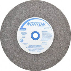 Norton - 36 Grit Aluminum Oxide Bench & Pedestal Grinding Wheel - 10" Diam x 1-1/4" Hole x 1" Thick, 2485 Max RPM, Very Coarse/Coarse Grade - Americas Industrial Supply