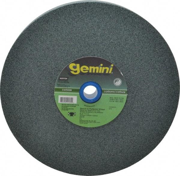 Norton - 80 Grit Silicon Carbide Bench & Pedestal Grinding Wheel - 8" Diam x 1" Hole x 1" Thick, 3600 Max RPM, Medium Grade - Americas Industrial Supply