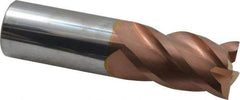 ProMax - 1", 1-3/4" LOC, 1" Shank Diam, 4" OAL, 4 Flute, Solid Carbide Square End Mill - Single End, TiCN Finish, Spiral Flute, 40° Helix, Centercutting, Right Hand Cut, Right Hand Flute, Series 111 - Americas Industrial Supply
