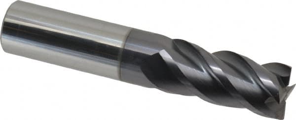 ProMax - 3/4", 1-5/8" LOC, 3/4" Shank Diam, 4" OAL, 4 Flute, Solid Carbide Square End Mill - Single End, AlTiN Finish, Spiral Flute, 40° Helix, Centercutting, Right Hand Cut, Right Hand Flute, Series 111 - Americas Industrial Supply