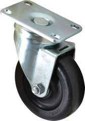 Albion - 4" Diam x 1-1/4" Wide x 5-1/8" OAH Top Plate Mount Swivel Caster - Polyolefin, 300 Lb Capacity, Delrin Bearing, 2-1/2 x 3-5/8" Plate - Americas Industrial Supply