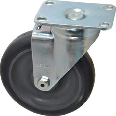 Albion - 5" Diam x 1-1/4" Wide x 6-3/16" OAH Top Plate Mount Swivel Caster - Polyurethane, 350 Lb Capacity, Ball Bearing, 2-1/2 x 3-5/8" Plate - Americas Industrial Supply