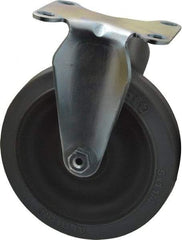 Albion - 5" Diam x 1-1/4" Wide x 6-3/16" OAH Top Plate Mount Rigid Caster - Rubber, 325 Lb Capacity, Ball Bearing, 2-1/2 x 3-5/8" Plate - Americas Industrial Supply