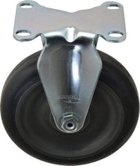 Albion - 5" Diam x 1-1/4" Wide x 6-3/16" OAH Top Plate Mount Rigid Caster - Polyurethane, 350 Lb Capacity, Delrin Bearing, 2-1/2 x 3-5/8" Plate - Americas Industrial Supply