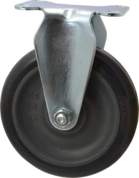 Albion - 5" Diam x 1-1/4" Wide x 6-3/16" OAH Top Plate Mount Rigid Caster - Polyurethane, 350 Lb Capacity, Ball Bearing, 2-1/2 x 3-5/8" Plate - Americas Industrial Supply