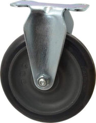 Albion - 5" Diam x 1-1/4" Wide x 6-3/16" OAH Top Plate Mount Rigid Caster - Polyurethane, 350 Lb Capacity, Ball Bearing, 2-1/2 x 3-5/8" Plate - Americas Industrial Supply