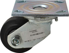 Albion - 3-1/4" Diam x 1-1/2" Wide x 4-1/4" OAH Top Plate Mount Swivel Caster - Rubber, 140 Lb Capacity, Roller Bearing, 4 x 4-1/2" Plate - Americas Industrial Supply