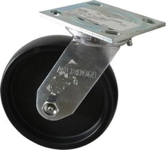 Albion - 6" Diam x 1-1/2" Wide x 7-1/4" OAH Top Plate Mount Swivel Caster - Polypropylene, 550 Lb Capacity, Roller Bearing, 4 x 4-1/2" Plate - Americas Industrial Supply