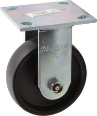 Albion - 5" Diam x 1-1/2" Wide x 6-1/2" OAH Top Plate Mount Rigid Caster - Polypropylene, 450 Lb Capacity, Roller Bearing, 4 x 4-1/2" Plate - Americas Industrial Supply