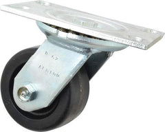 Albion - 4" Diam x 2" Wide x 5-5/8" OAH Top Plate Mount Swivel Caster - Phenolic, 800 Lb Capacity, Roller Bearing, 4-1/2 x 6-1/4" Plate - Americas Industrial Supply
