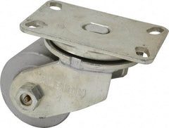 Albion - 4" Diam x 3" Wide x 5-1/2" OAH Top Plate Mount Swivel Caster - Cast Iron, 2,000 Lb Capacity, Roller Bearing, 4-1/2 x 6-1/4" Plate - Americas Industrial Supply