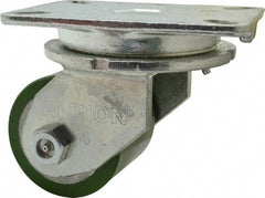 Albion - 4" Diam x 3-1/4" Wide x 6" OAH Top Plate Mount Swivel Caster - Polyurethane, 1,200 Lb Capacity, Roller Bearing, 5-1/4 x 7-1/4" Plate - Americas Industrial Supply