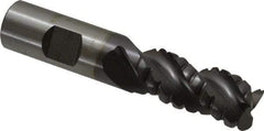 Cleveland - 3/4" Diam, Coarse Pitch, 1-5/8" LOC, 3 Flute Powdered Metal 0.12" Corner Radius Roughing End Mill - TiCN Finish, 3-7/8" OAL, 3/4" Shank Diam, Single End, Centercutting, 42° Helix - Americas Industrial Supply