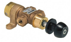 Parker - 1/4" NPT HD Manual Spool Valve - 3-Way, 2-Position Detent, Knob Type, Ball Detent & Panel Mounting - Americas Industrial Supply