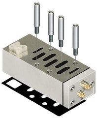 Parker - ISO 2 Sandwich Flow Control Valve - ISO 5599-2 Plug-In, 0 to 145 PSI & Zinc Material - Americas Industrial Supply