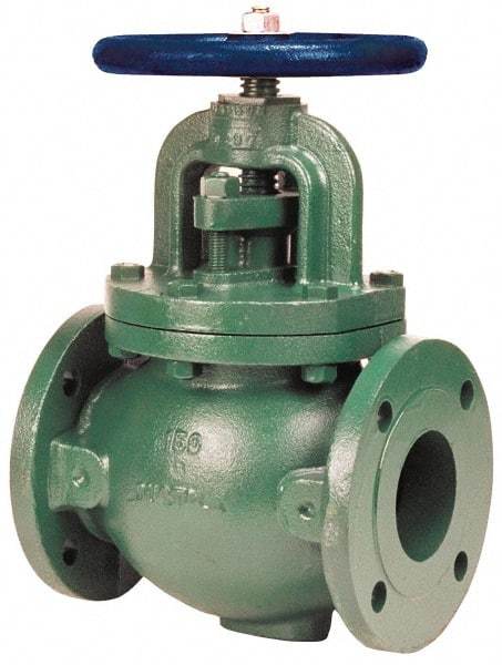 NIBCO - 3" Pipe, Flanged-Raised Face Ends, Iron Outside Screw & Yoke Globe Valve - Cast Bronze Disc, Bolted Bonnet, 285 psi WOG, Class 150 - Americas Industrial Supply