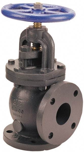 NIBCO - 4" Pipe, Flanged Ends, Iron Renewable Globe Valve - Bronze Disc, Bolted Bonnet, 200 psi WOG, 125 psi WSP, Class 125 - Americas Industrial Supply
