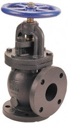 NIBCO - 4" Pipe, Flanged Ends, Iron Renewable Globe Valve - Bronze Disc, Bolted Bonnet, 200 psi WOG, 125 psi WSP, Class 125 - Americas Industrial Supply