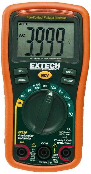 Extech - 4 Piece, Digital Multimeter Kit - 1,000 Volt Max, 10 Max Amp - Americas Industrial Supply