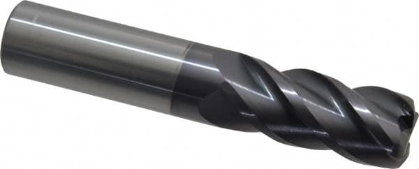 ProMax - 3/4", 4 Flute, Single End, Solid Carbide, 1/8" Corner Radius End Mill - 4" OAL, 40° Helix, Right Hand Flute, 1-1/2" LOC, Right Hand Cut - Americas Industrial Supply