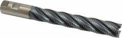 Hertel - 1" Diam, Coarse Pitch, 6" LOC, 5 Flute Cobalt Roughing Square End Mill - TiCN Finish, 8-1/2" OAL, 1" Shank Diam, Single End, 30° Helix - Americas Industrial Supply