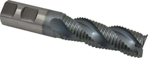 Hertel - 1" Diam, Coarse Pitch, 3" LOC, 3 Flute Cobalt Roughing Square End Mill - TiCN Finish, 5-1/2" OAL, 1" Shank Diam, Single End, Centercutting, 37° Helix - Americas Industrial Supply