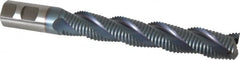 Hertel - 1" Diam, Coarse Pitch, 6" LOC, 3 Flute Cobalt Roughing Square End Mill - TiCN Finish, 8-1/2" OAL, 1" Shank Diam, Single End, Centercutting, 37° Helix - Americas Industrial Supply